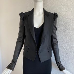 viktor & rolf black rushed shoulder blazer